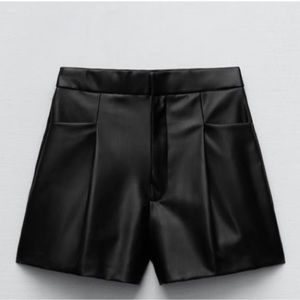 ZARA womens leather shorts